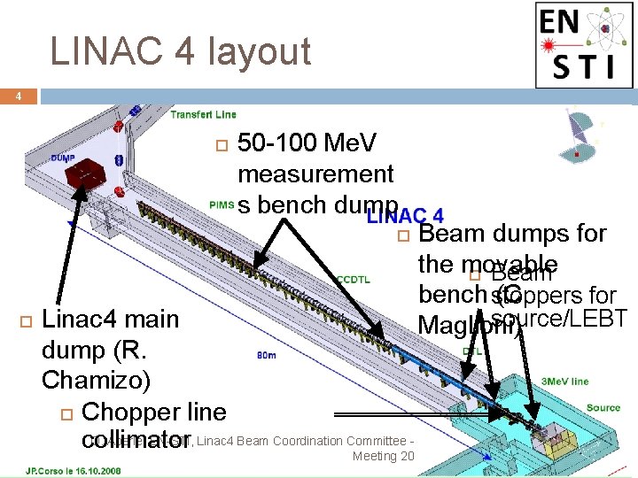 LINAC 4 layout 4 50 -100 Me. V measurement s bench dump Linac 4