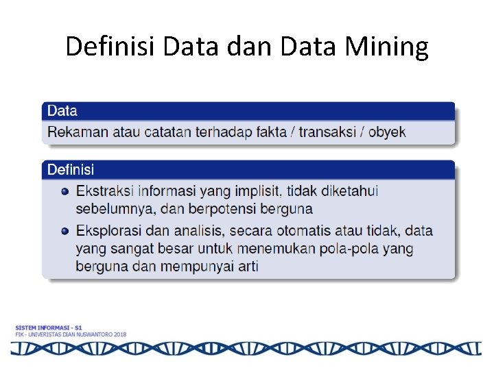 Definisi Data dan Data Mining 