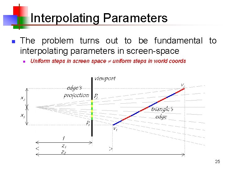 Interpolating Parameters n The problem turns out to be fundamental to interpolating parameters in