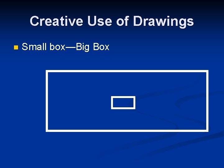 Creative Use of Drawings n Small box—Big Box 
