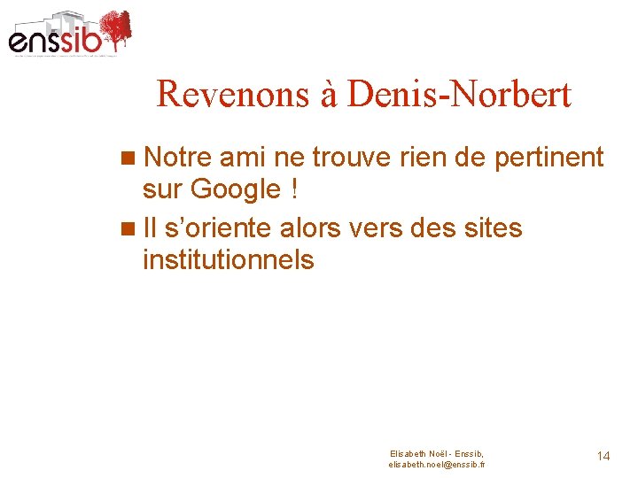 Revenons à Denis-Norbert Notre ami ne trouve rien de pertinent sur Google ! Il