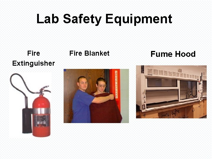 Lab Safety Equipment Fire Extinguisher Fire Blanket Fume Hood 