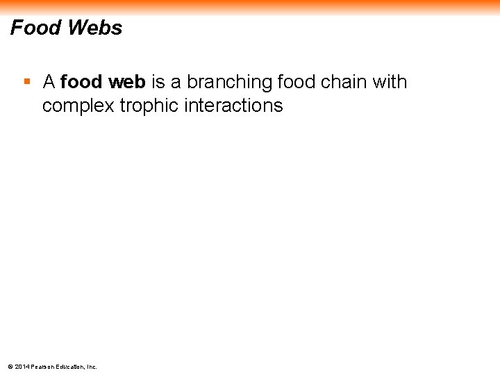 Food Webs § A food web is a branching food chain with complex trophic