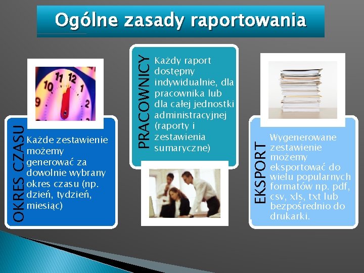 Wygenerowane zestawienie możemy eksportować do wielu popularnych formatów np. pdf, csv, xls, txt lub