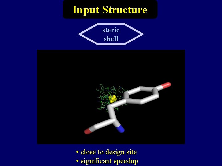 Input Structure steric shell • close to design site • significant speedup 