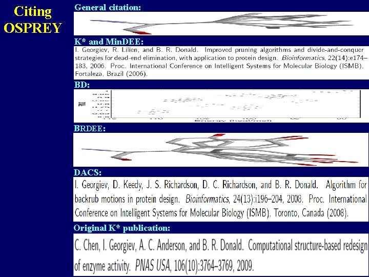 Citing OSPREY General citation: K* and Min. DEE: BD: BRDEE: DACS: Original K* publication: