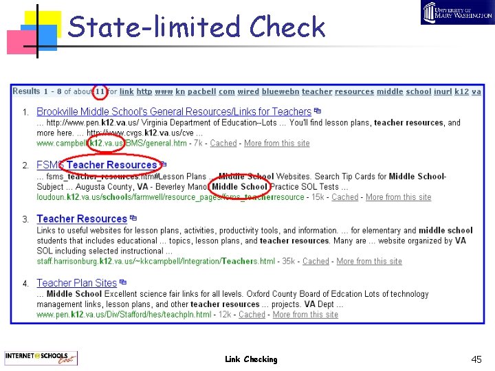 State-limited Check Link Checking 45 