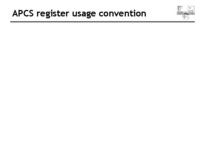 APCS register usage convention APCS register usage convention