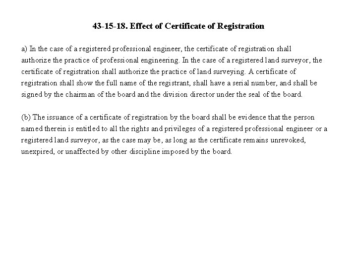 43 -15 -18. Effect of Certificate of Registration a) In the case of a