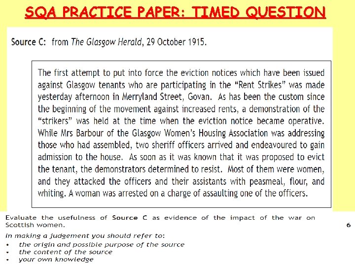 SQA PRACTICE PAPER: TIMED QUESTION 