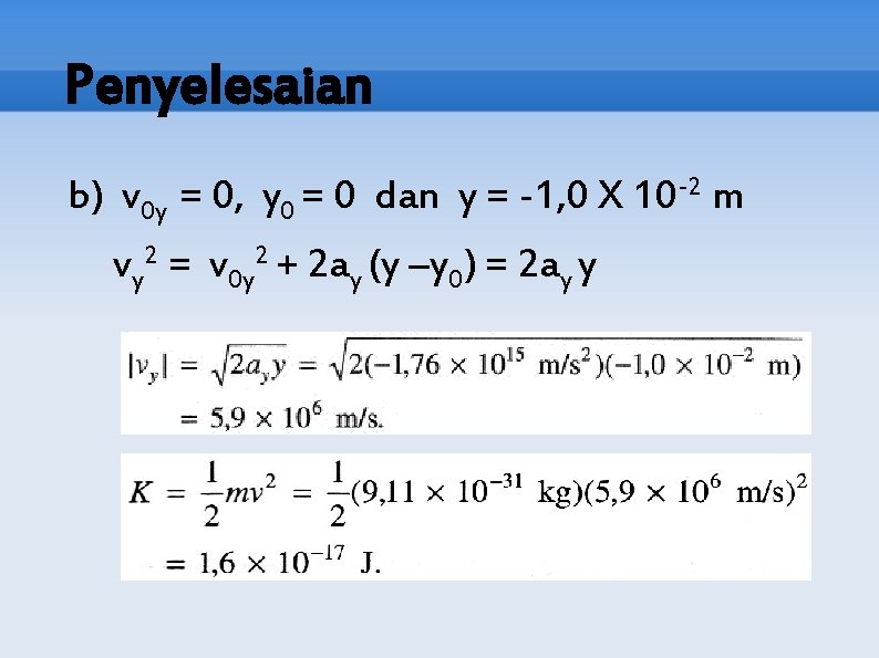 Penyelesaian b) v 0 y = 0, y 0 = 0 dan y =