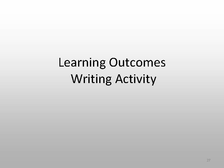 Learning Outcomes Writing Activity 27 