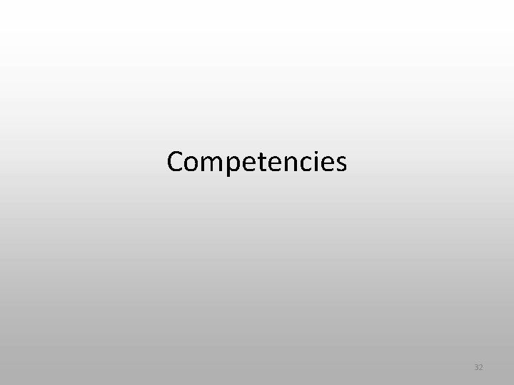 Competencies 32 