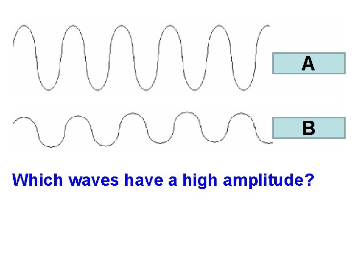 A B Which waves have a high amplitude? 