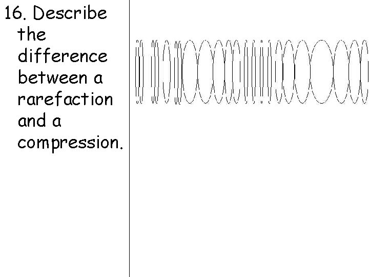 16. Describe the difference between a rarefaction and a compression. 