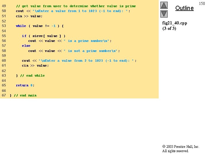 49 50 51 // get value from user to determine whether value is prime