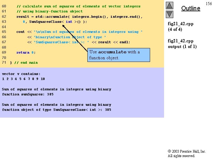 60 61 62 63 // calculate sum of squares of elements of vector integers