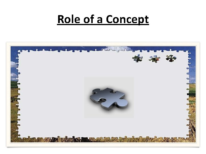 Role of a Concept 