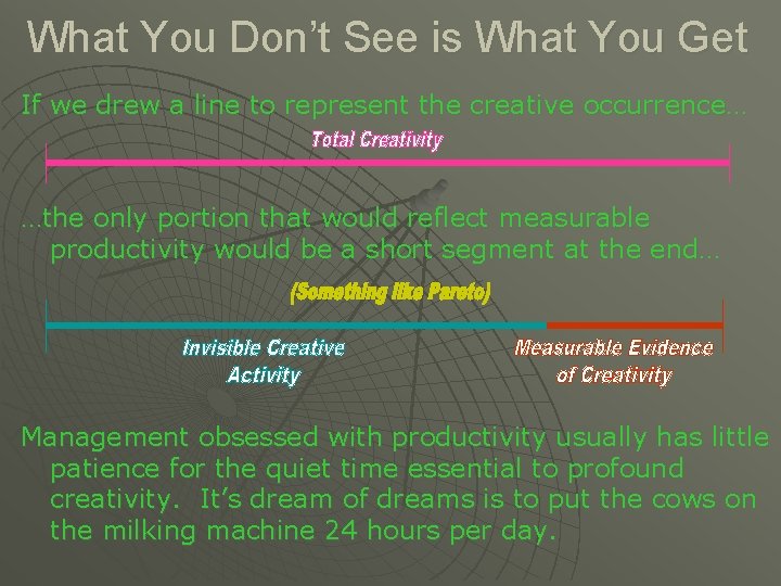 What You Don’t See is What You Get If we drew a line to