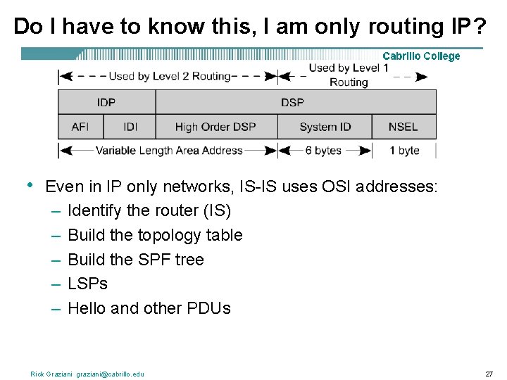 Do I have to know this, I am only routing IP? • Even in