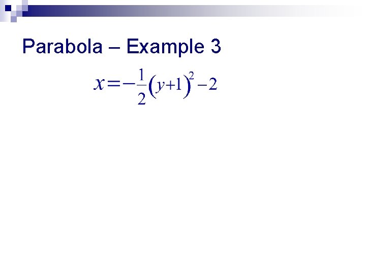 Parabola – Example 3 