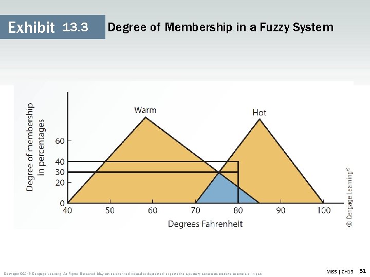 Exhibit 13. 3 Degree of Membership in a Fuzzy System Copyright © 2016 Cengage