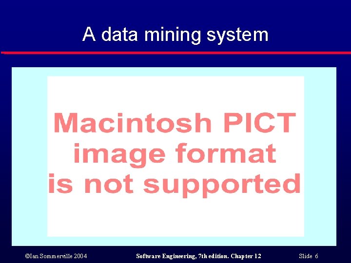 A data mining system ©Ian Sommerville 2004 Software Engineering, 7 th edition. Chapter 12
