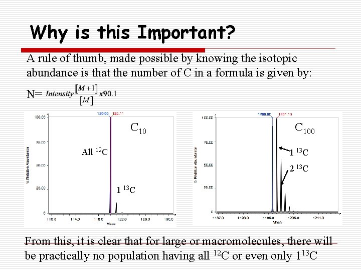 Why is this Important? A rule of thumb, made possible by knowing the isotopic