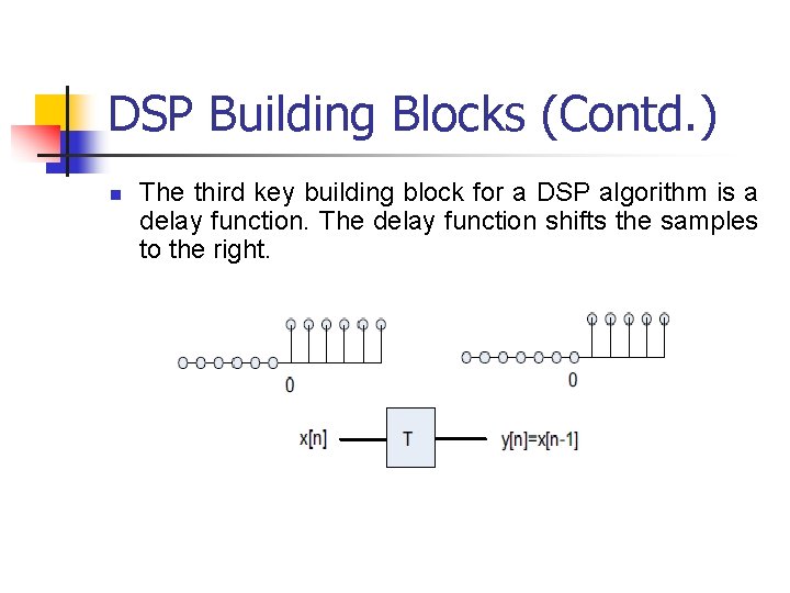 DSP Building Blocks (Contd. ) n The third key building block for a DSP