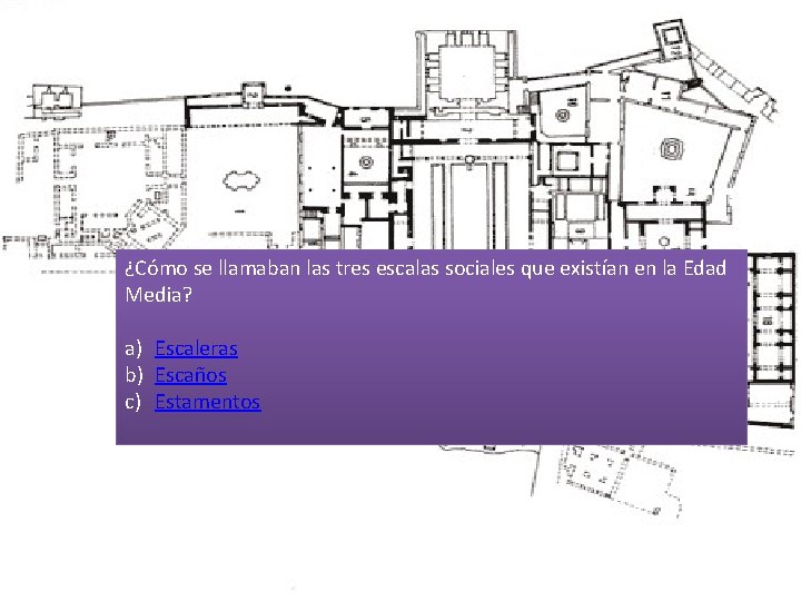 ¿Cómo se llamaban las tres escalas sociales que existían en la Edad Media? a)