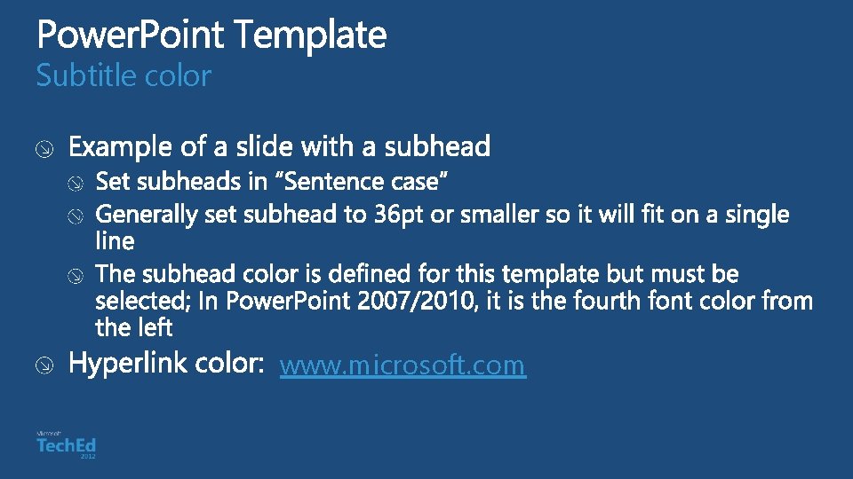 Subtitle color www. microsoft. com 