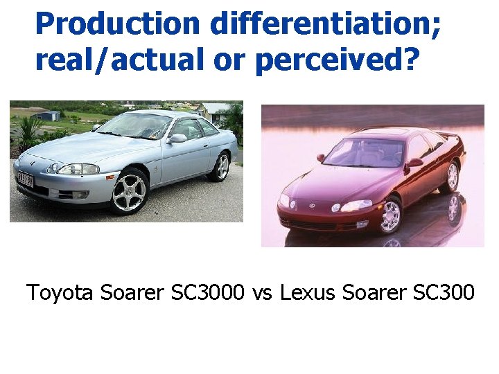 Production differentiation; real/actual or perceived? Toyota Soarer SC 3000 vs Lexus Soarer SC 300