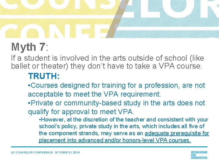 Myth 7: If a student is involved in the arts outside of school (like