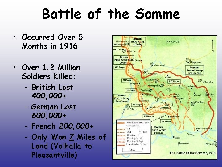 Battle of the Somme • Occurred Over 5 Months in 1916 • Over 1.