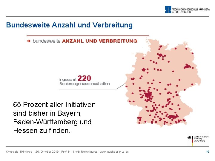 Bundesweite Anzahl und Verbreitung 65 Prozent aller Initiativen sind bisher in Bayern, Baden-Württemberg und