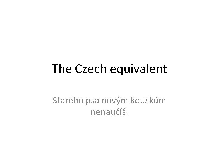 The Czech equivalent Starého psa novým kouskům nenaučíš. 