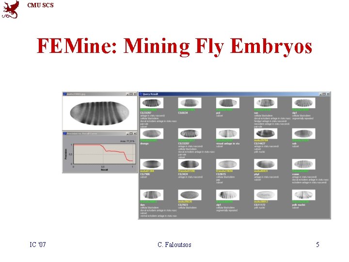 CMU SCS FEMine: Mining Fly Embryos IC '07 C. Faloutsos 5 