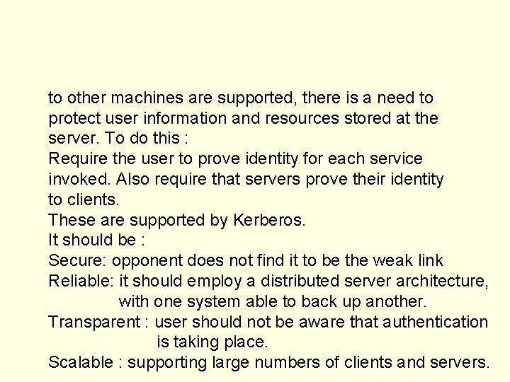 to other machines are supported, there is a need to protect user information and