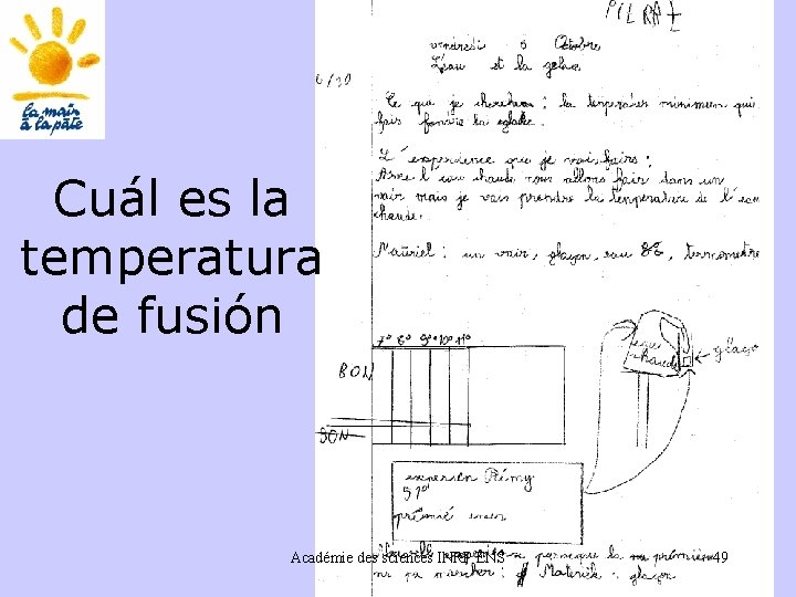 Cuál es la temperatura de fusión Académie des sciences INRP ENS 49 