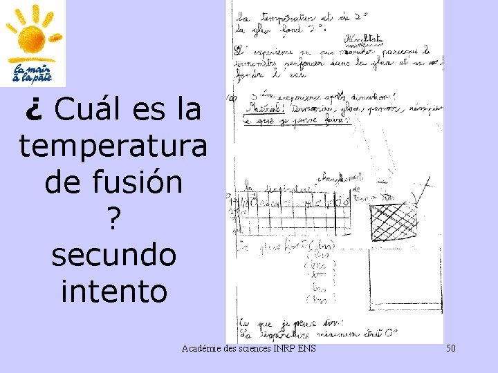 ¿ Cuál es la temperatura de fusión ? secundo intento Académie des sciences INRP