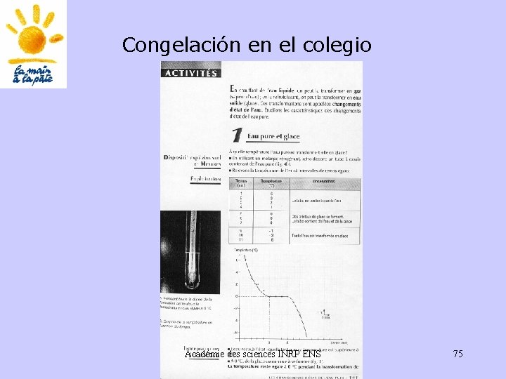 Congelación en el colegio Académie des sciences INRP ENS 75 