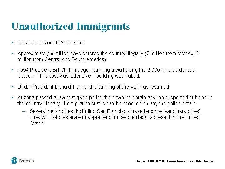 Unauthorized Immigrants • Most Latinos are U. S. citizens. • Approximately 9 million have