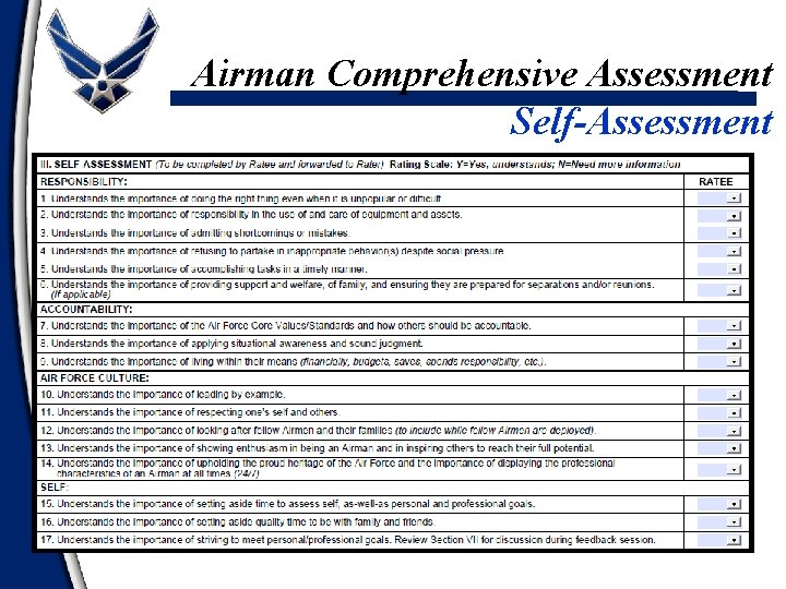 Airman Comprehensive Assessment Self-Assessment 