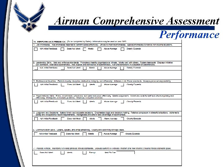 Airman Comprehensive Assessment Performance 