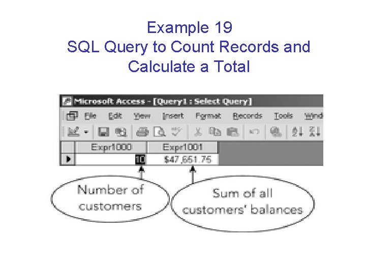Example 19 SQL Query to Count Records and Calculate a Total Example 19 SQL Query to Count Records and Calculate a Total