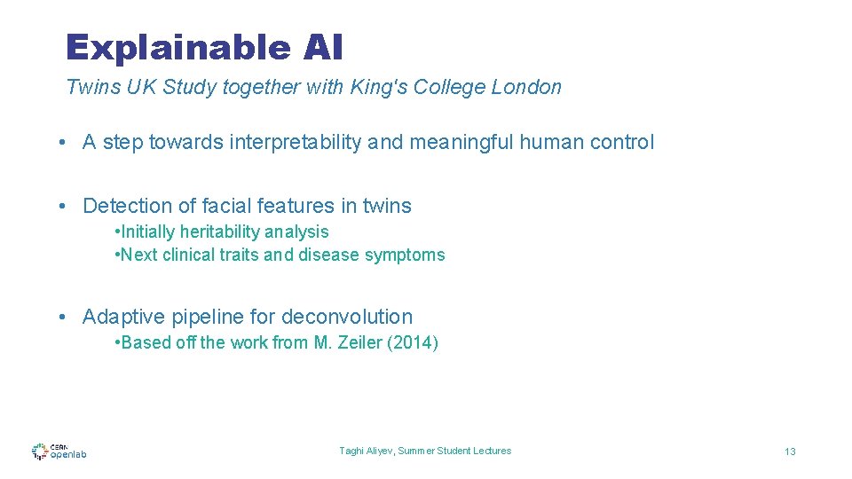 Explainable AI Twins UK Study together with King's College London • A step towards