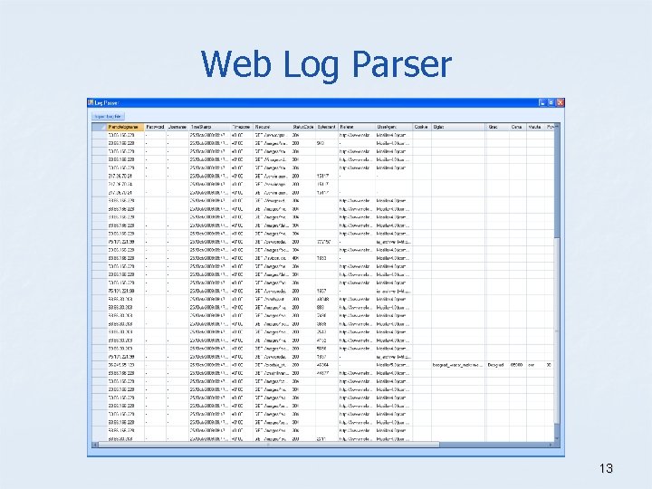 Web Log Parser 13 