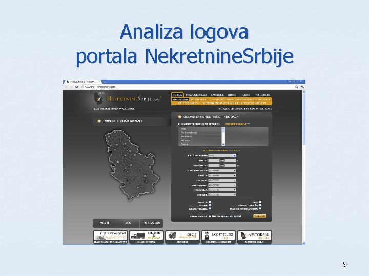 Analiza logova portala Nekretnine. Srbije 9 