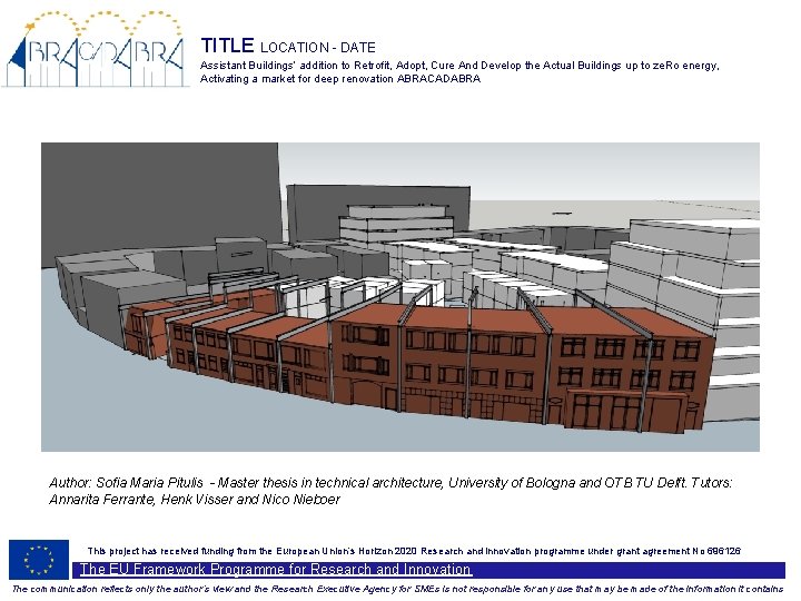 TITLE LOCATION - DATE Assistant Buildings’ addition to Retrofit, Adopt, Cure And Develop the
