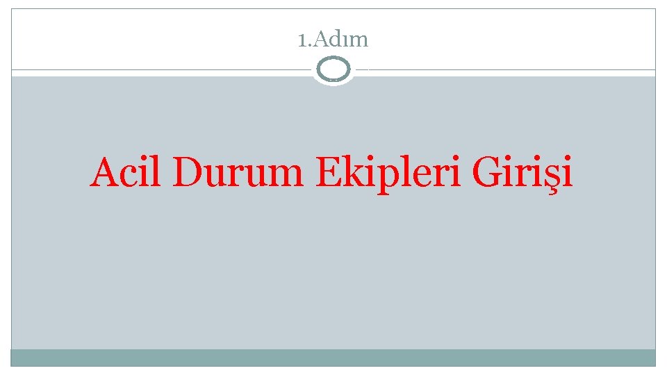 1. Adım Acil Durum Ekipleri Girişi 